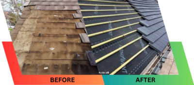 old vs new roof lining