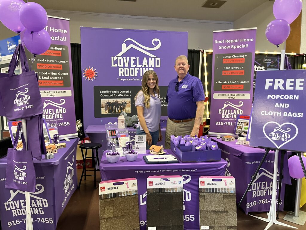Loveland Roofing booth at a trade show