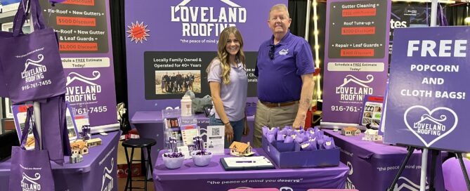 Loveland Roofing booth at a trade show